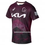 Camiseta Brisbane Broncos Rugby 2024 Entrenamiento Fucsia