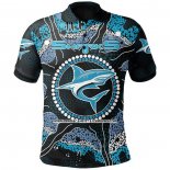 Camiseta Polo Cronulla Sutherland Sharks Rugby 2021 Indigena