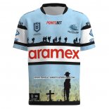 Camiseta Cronulla Sutherland Sharks Rugby 2023 ANZAC
